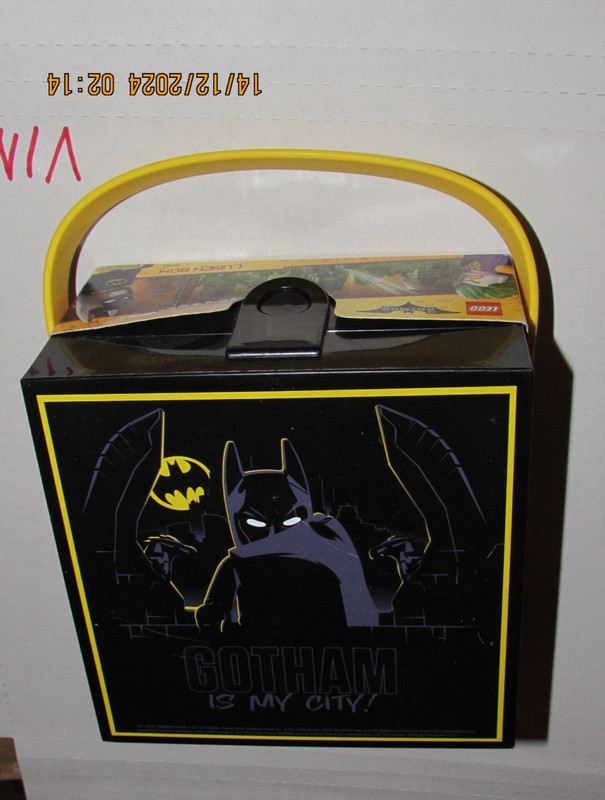 LEGO Batman Movie Lunchbox and Yellow Rubber Handle Black Lego Storage Case NEW