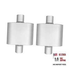 2.25" Center Inlet Center Outlet Single Chamber Muffler (2 Pack) - 2.25 IN