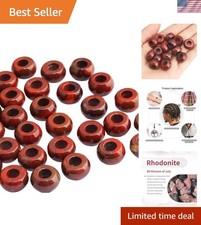 Natural Gemstone Beads for Jewelry Making, Rondelle Large Hole Loose Beads Pa...