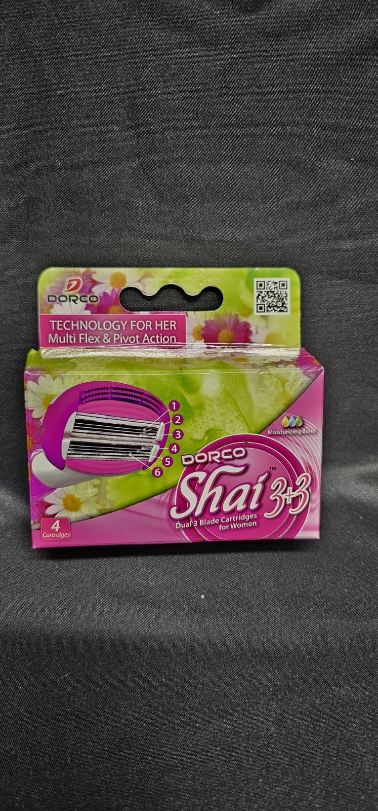 Dorco Shai 3+3 Blade Cartridges Razor Refill Women Body Set of 4 Discs 6 Blades 