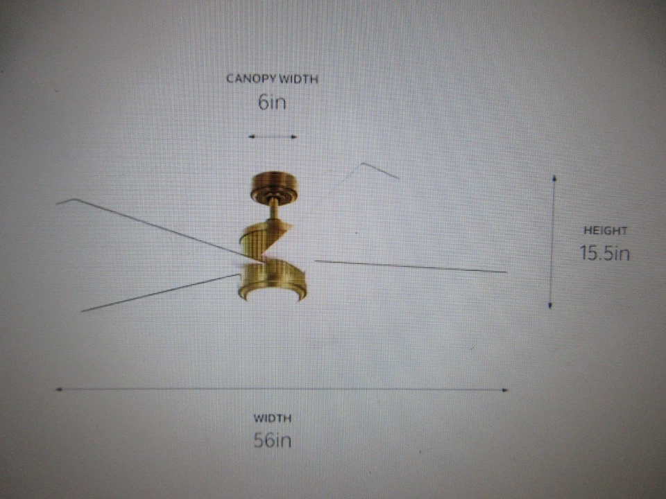 Kichler Brahm 56 in. Indoor Natural Brass Downrod Mount Ceiling Fan with Remote - Image 4 of 4