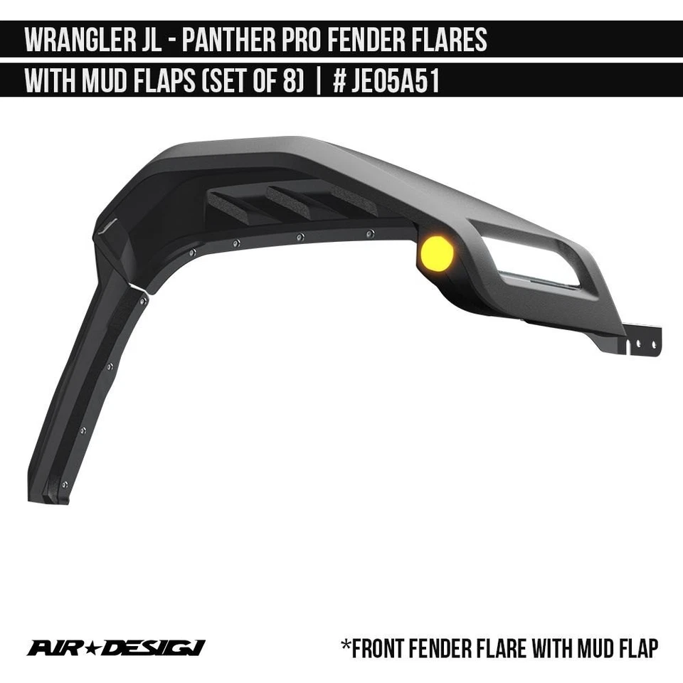 For Jeep Wrangler 2018-2024 Air Design Panther Pro Fender Flares Foto 2 de 4