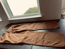 Coleman Men's Brown Canvas Straight Fit Cotton Spandex Casual Pants Size 38