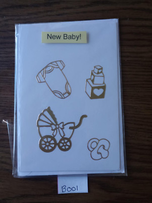 B001 handgefertigte personalisierte offene neue Babykarte Junge Mädchen Zwillinge neutral Kinderwagen 6x4 Zoll