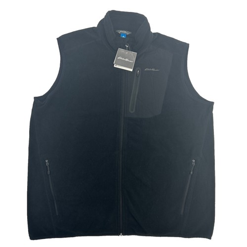 Vintage Eddie Bauer Vest Mens Medium Gray Full Zip Polartec