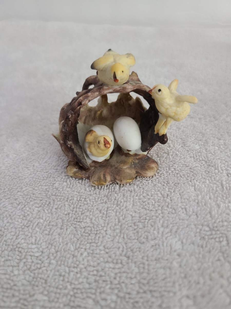 VTG Original Arnart Creation Japan Chicks Eggs in Nest Porcelain