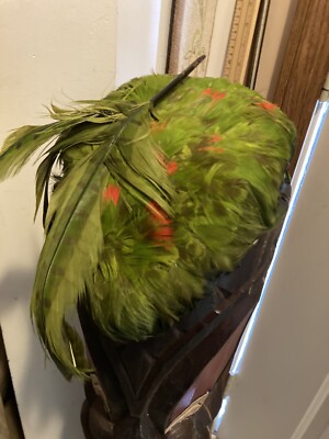 Vintage Hat Green Peacock Pheasant Feather Womens Cap Fascinator