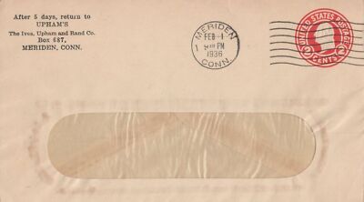 ZAYIX US Cover 2c Washington Stamped Window Envelope Advertising
