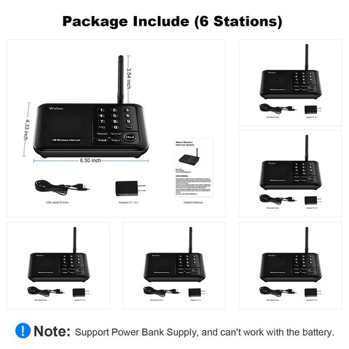2-6PACK 10-Channel Call ALL FM Wireless Intercoms System for Home House Offices - Picture 57 of 74