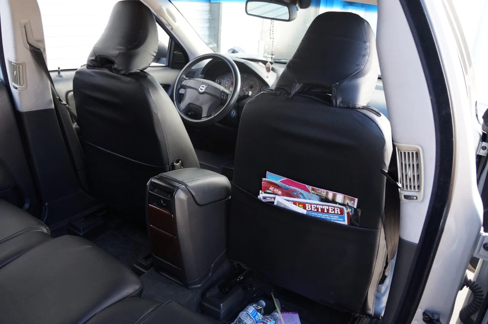 PARA VOLVO V70 1996-2000 IGGEE S. CUERO A MEDIDA AJUSTE 2 FUNDAS ASIENTO DELANTERAS PAR Foto 3 de 4