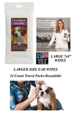 24 pc PET EAR CLEANSING Large WIPES DOG CAT Grooming SAME AS TOP PERFORMANCE
