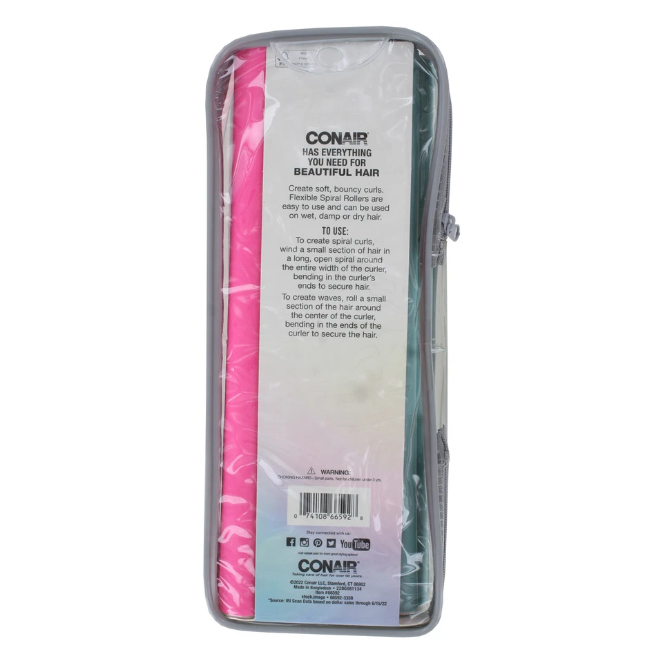 Conair Rizos Rizos Cabello Largo Espiral Rodillos, Colores Surtidos, 12 Piezas Foto 2 de 2