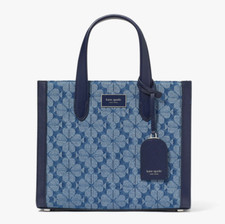 Kate Spade Spade Flower Jacquard Denim Manhattan Small Tote Crossbody ~NWT~