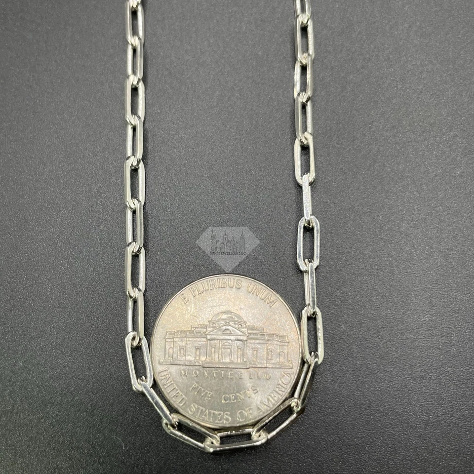 Collar de cadena Rolo con clip de plata de ley 925 maciza para mujer de 3 mm Foto 2 de 4