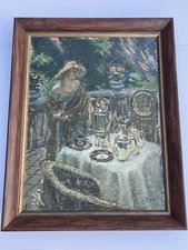 Antique Painting Portrait Pretty Woman Female Model Art Deco Impressionism Lajos