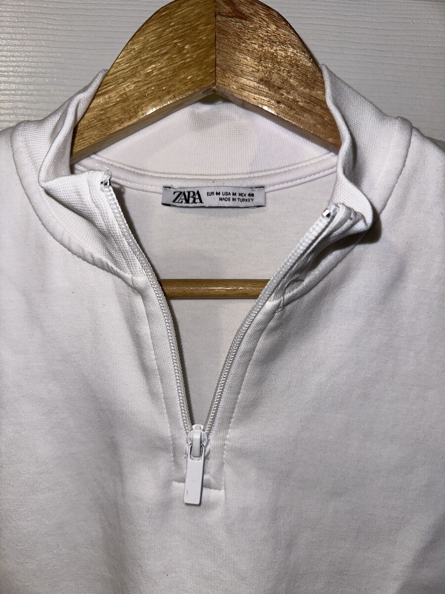 Zara White Shirt Short Sleeves 1/4 Zip Men Size Medium | eBay Zara White Shirt Short Sleeves 1/4 Zip Men Size Medium | eBay