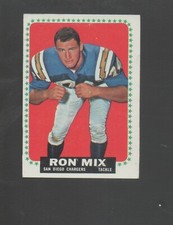 1964 Topps Football Card #168 Ron Mix-San Diego Chargers Ex Mint Card
