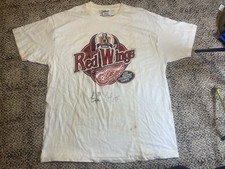 Vintage XL Signed Kris Draper 1995 Stanley Cup Detroit Red Wings Stu Grimson NHL