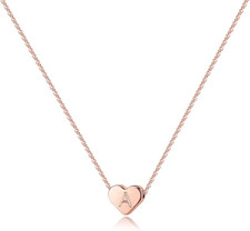 14K Rose Gold Filled Heart Initial Necklace for Teen Girls Dainty Jewelry Gift