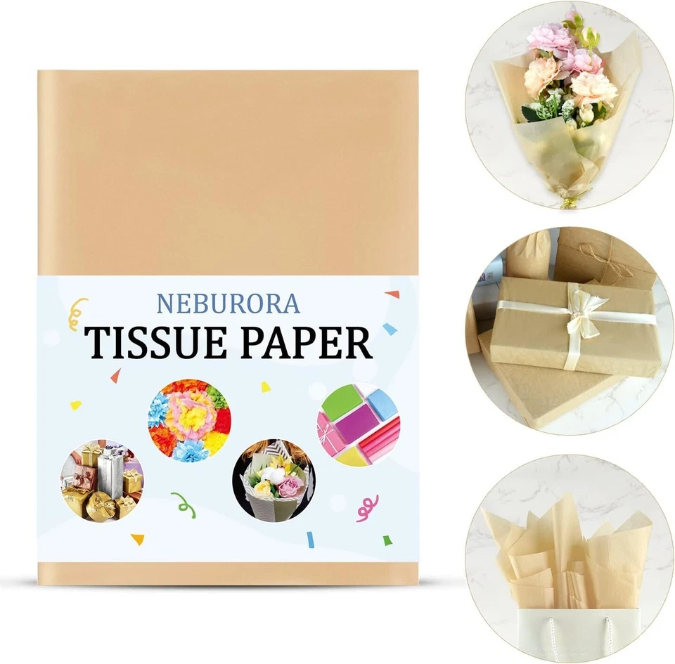 120 hojas de papel de seda Kraft - 14 x 20 pulgadas papel de envolver marrón reciclable... Foto 2 de 4