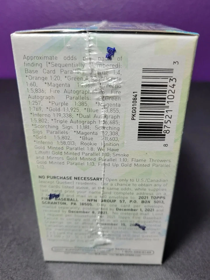 2021 Topps Fire Baseball Blaster Box Brand New Sealed MLB 7 Packs Skubal Rookie - Image 4 of 4