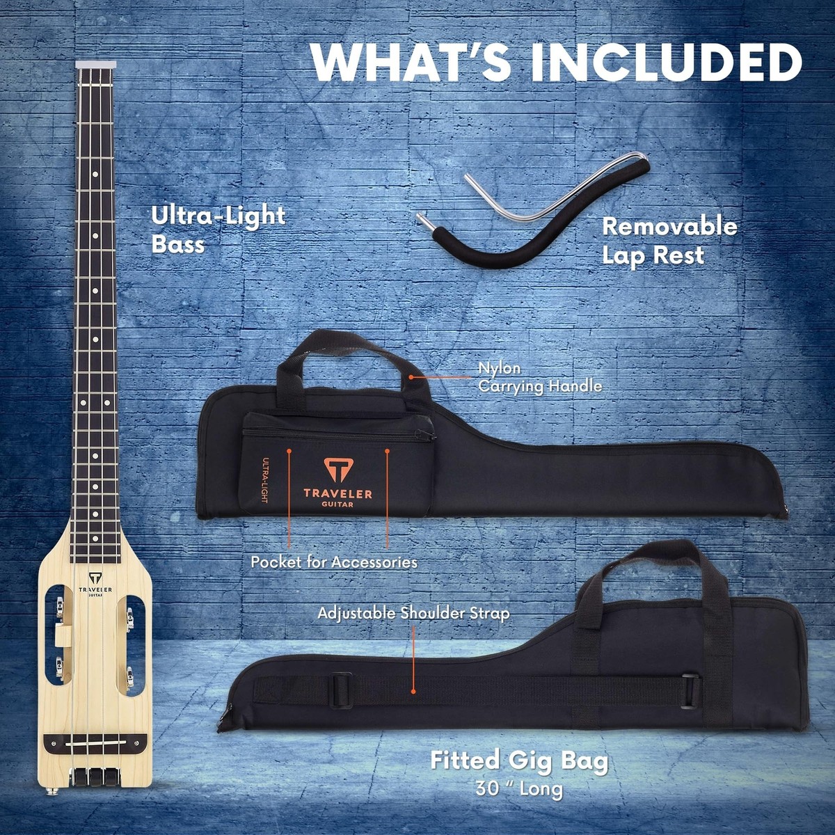 Traveler Guitar Ultra-Light Maple Bass Guitar | Small Bass Travel
