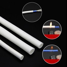  1 40mm White 600 C HIGH TEMP Fiberglass Sleeving Wire Cable Insulating Tube