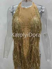 Fringes Bodysuit Women Outfit Glisten Dance Costume One-piece Dance Wear Singer