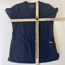 Figs Technical Collection V-Neck Scrub Top Women  s XXS Navy Blue Nurse Medical