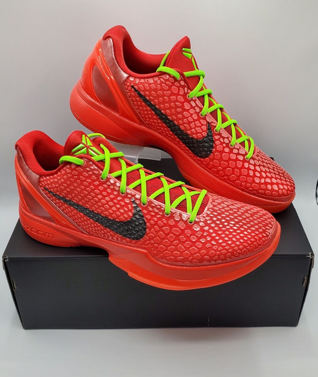 NIKE KOBE BRYANT 6 VI PROTRO REVERSE GRINCH RED/GREEN SIZE NIKE KOBE BRYANT 6 VI PROTRO REVERSE GRINCH RED/GREEN SIZE