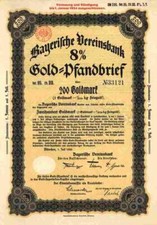 Bayerische Vereinsbank 1928 München Uni Credit HVB 200 GOLDMARK HypoVereinsbank
