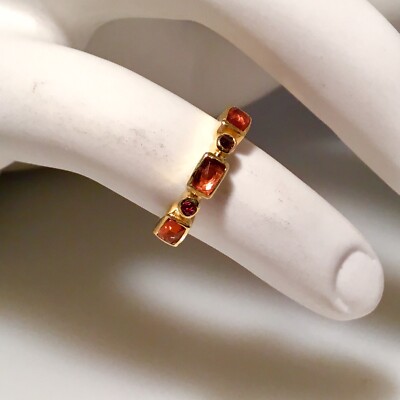 NEU MIT ETIKETT ANNA BECK 18 K VERGOLDET STERLINGSILBER MOSAIKRING GRÖSSE 6