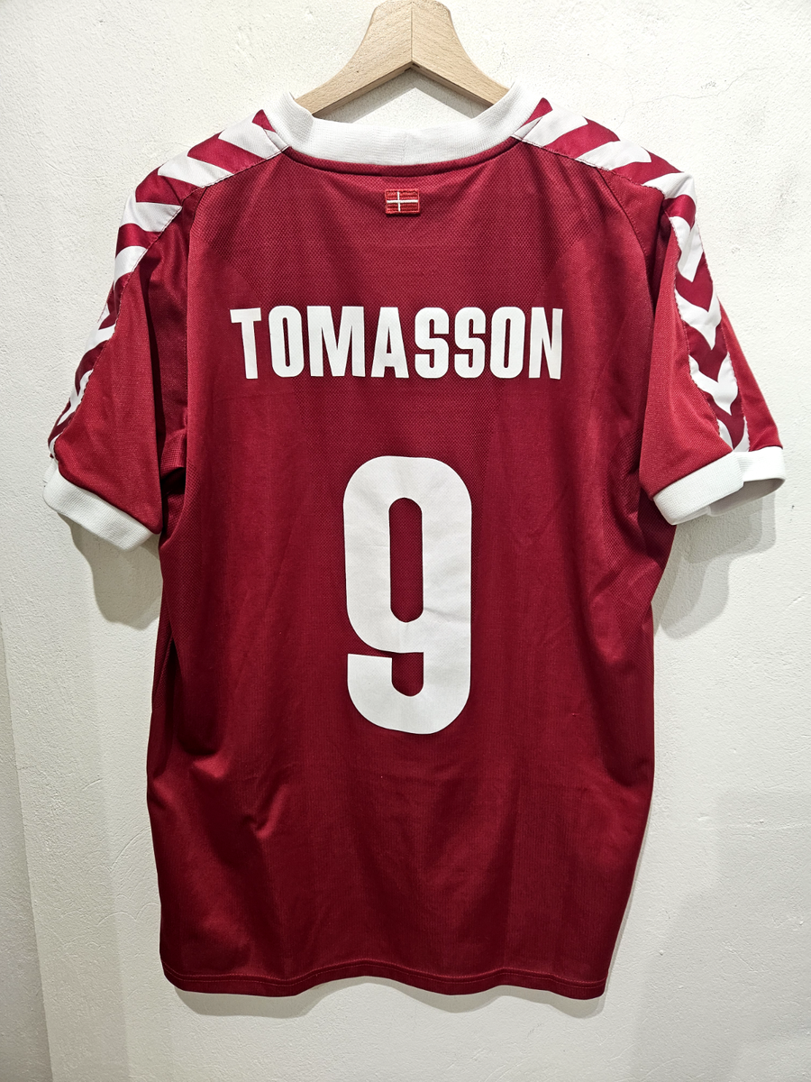 SIZE M / L Jon Dahl Tomasson Denmark 2002 DBU Hummel Dansk shirt
