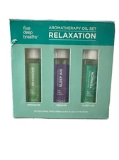 FIVE DEEP BREATHS RELAXATION AROMATHERAPY SET (3)ROLLERBALLS 10ML / .3 FL OZ