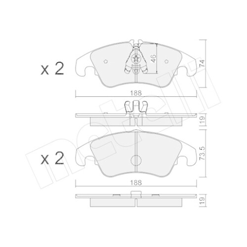 Kit Pastiglie Freno Freno A Disco Metelli 22-0775-4 per Assale Anteriore