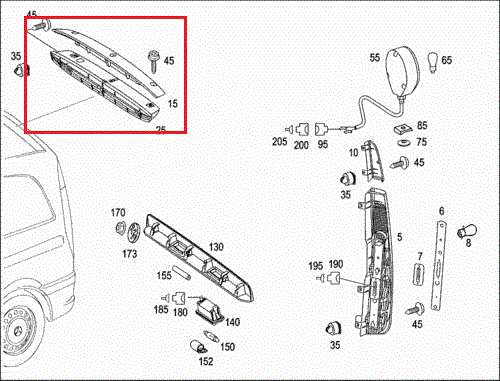 Mercedes-Benz Vito W639 Additional Brake Light A6398200056 New - Picture 7 of 8