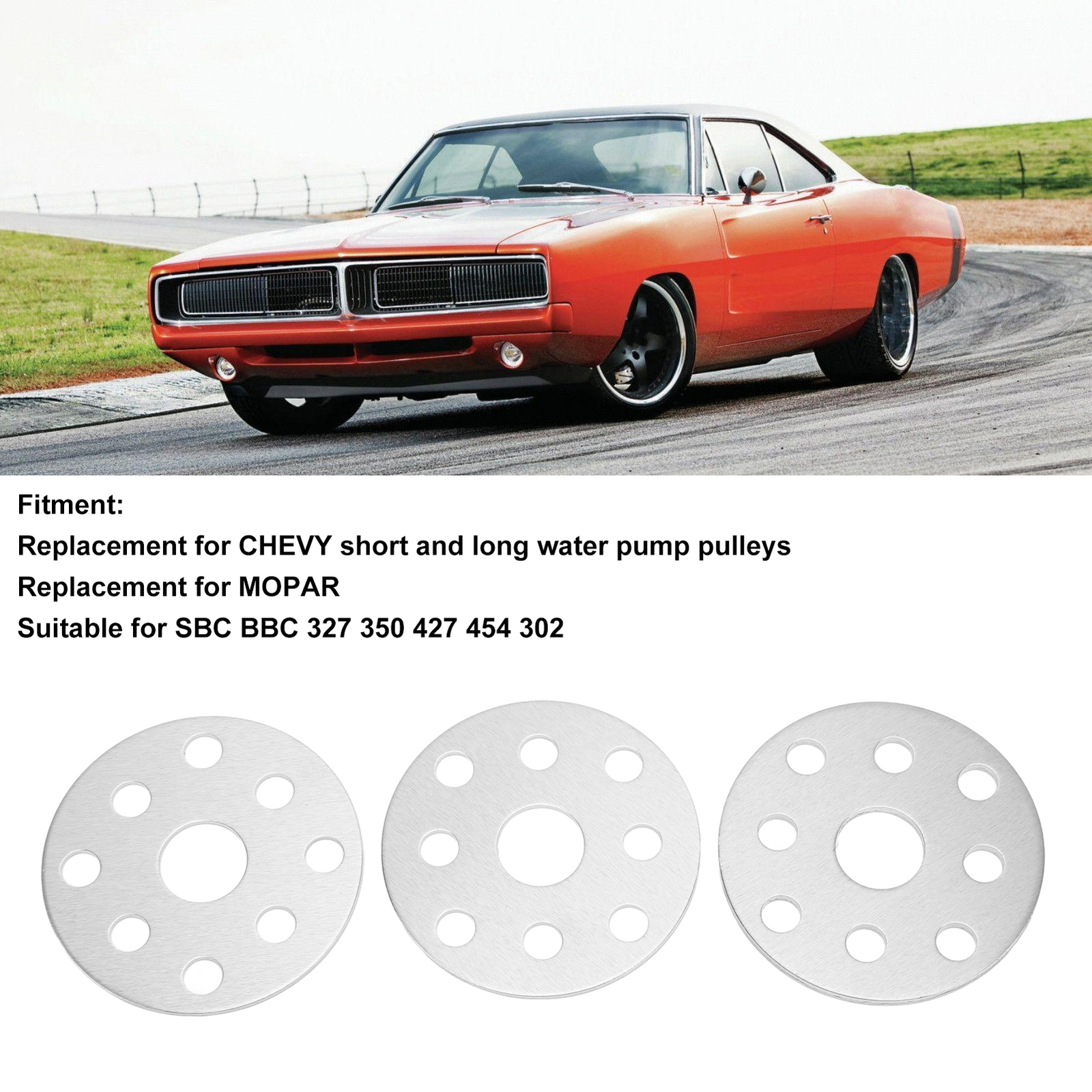 3pcs Water Pump Pulley Fan Spacer Kit For SBC BBC 327 350 427 454 302