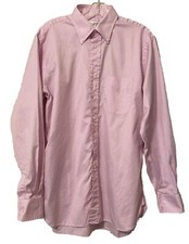 Ben Silver Charlestown Fine Shirtings Men's Pink Dress Shirt SZ L  See Picture