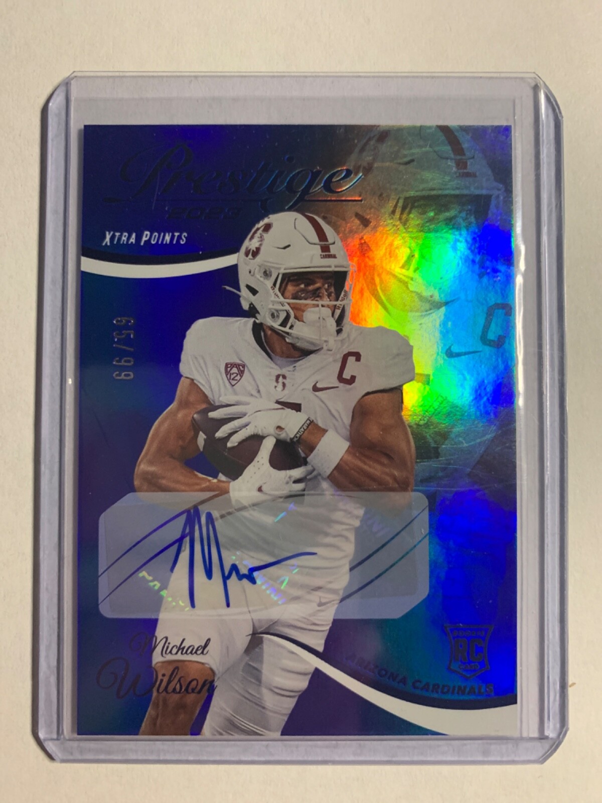 2023 Panini Prestige Xtra Points Michael Wilson RC Auto Blue #D /99 Cardinals SP