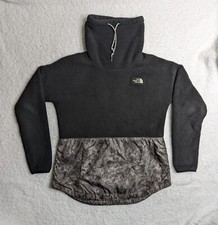 The North Face Riit Pullover Womens Black Grey Fleece Cowl Neck - Size Medium