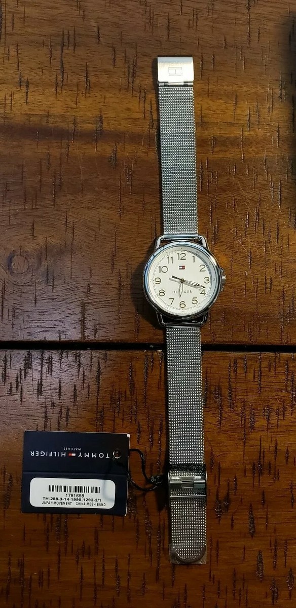 Tommy Hilfiger CASEY Watch With 36mm White Face & Silver MeshBand 