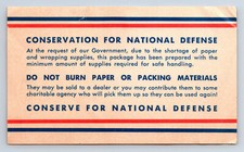 Calcomanía frontal de la Segunda Guerra Mundial conservación para papel de defensa nacional