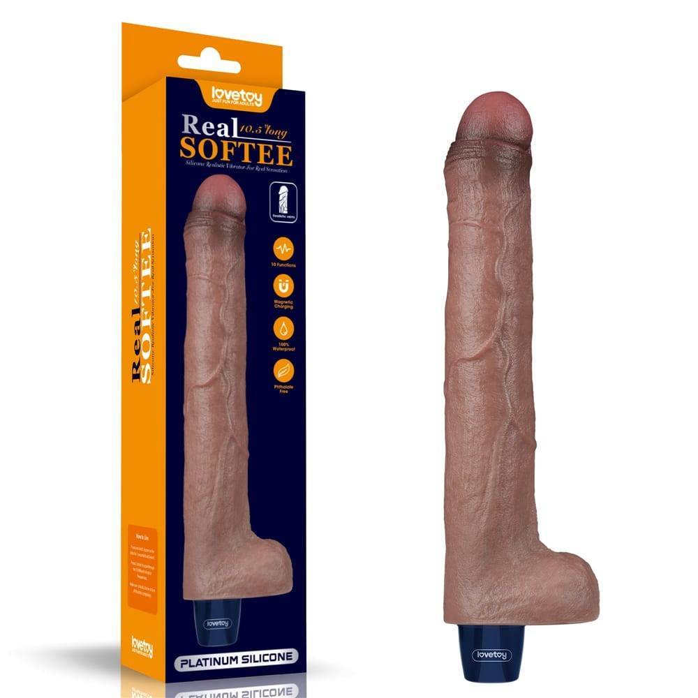 10,5 REAL SOFTEE FALLO DILDO REALISTICO VIBRATORE SILICONE RICARICABILE VIBRANTE