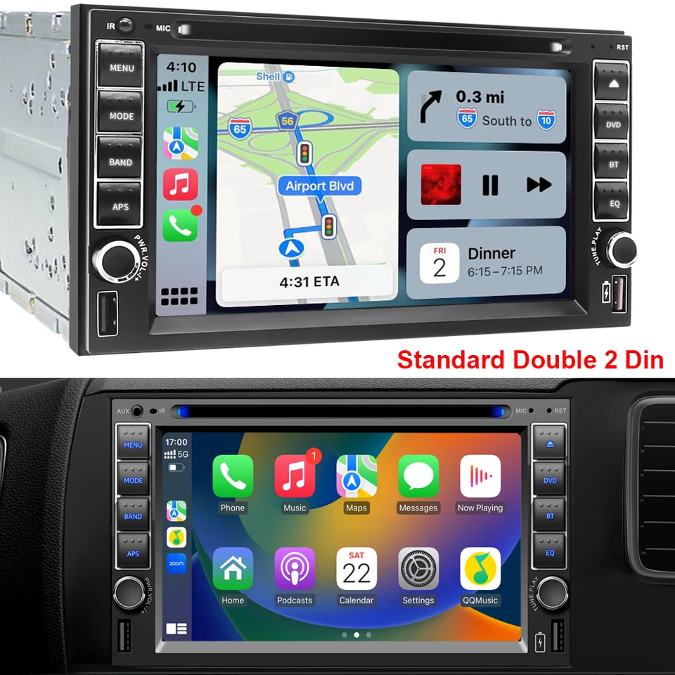 6.2'' DAB+ AutoRadio Stereo-CD-DVD-Player Wireless Carplay Android Auto+KAMERA - Bild 2 von 4