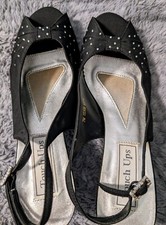 Women's Touch Ups Formal Dress Shoes High Heels Black Rhinestones Size 7M