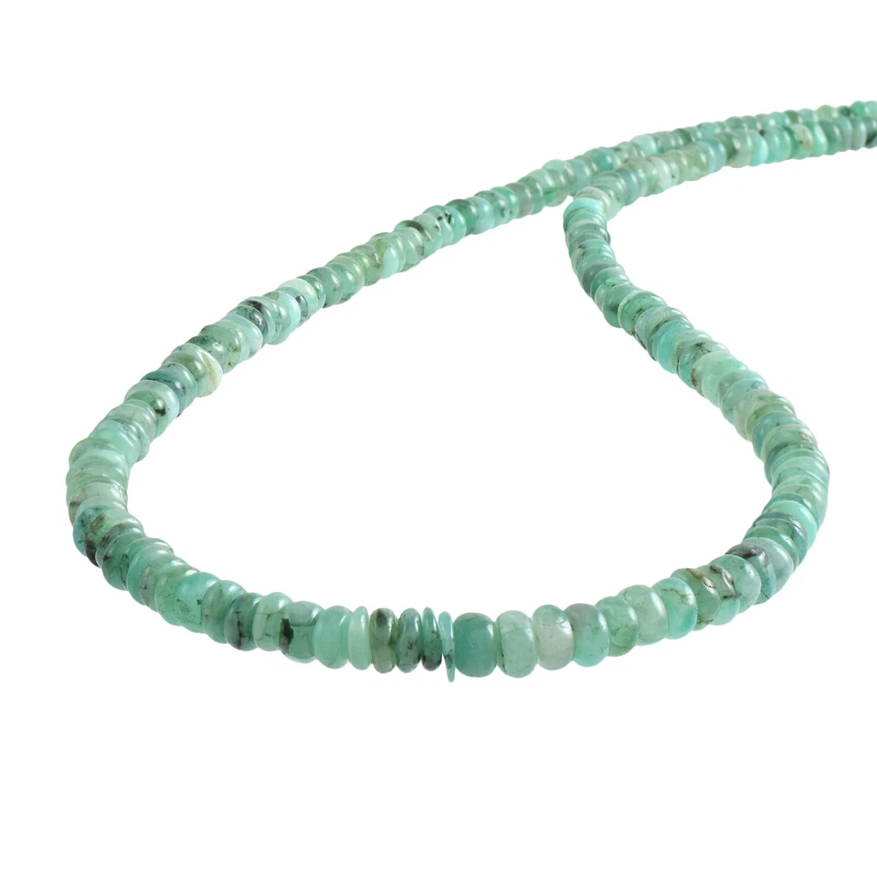 Natürliches Grün Smaragd 4-5mm Rondell Perlen 18 " Strand Handgemacht Damen - Bild 3 von 4