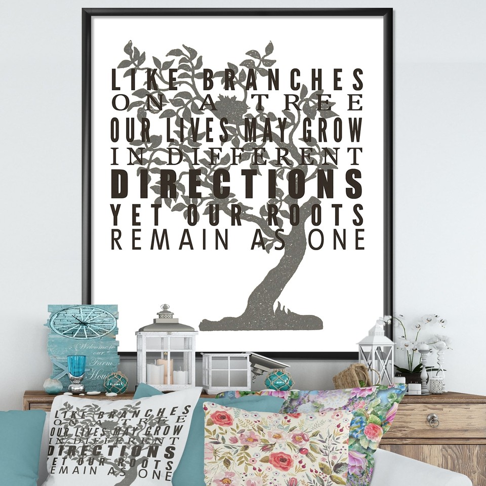 Designart "Family Tree Branches" Cottage Framed Art Print eBay