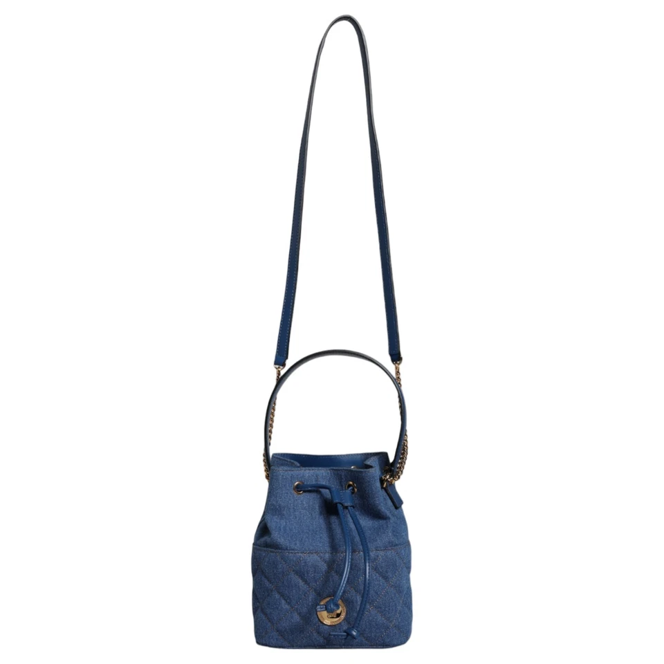 Bolso Bandolera VERSACE Azul Acolchado Denim Cuero Hombro Mujer Borse 1400usd Foto 2 de 4