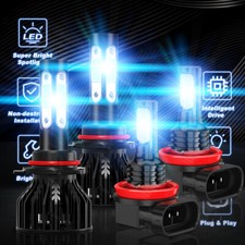 For 18-20 Mitsubishi Eclipse Cross  - 4pcs 8000K LED Headlight + Fog Light Bulbs