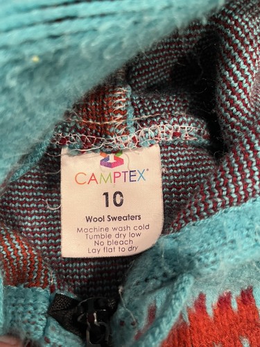 Youth Camptex Aztec Wool Jacket Size 10 - Picture 3 of 3